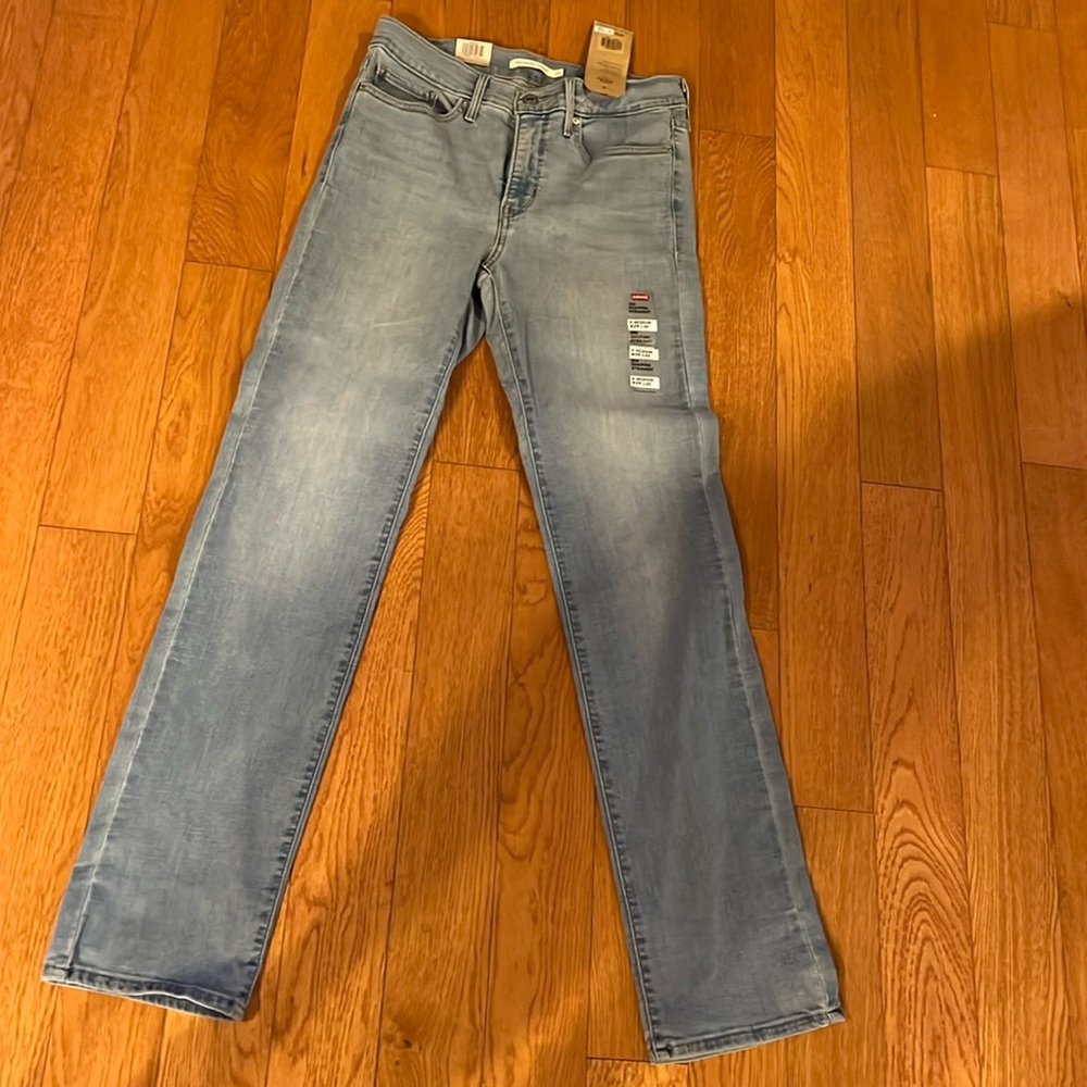Brand new blue jeans.